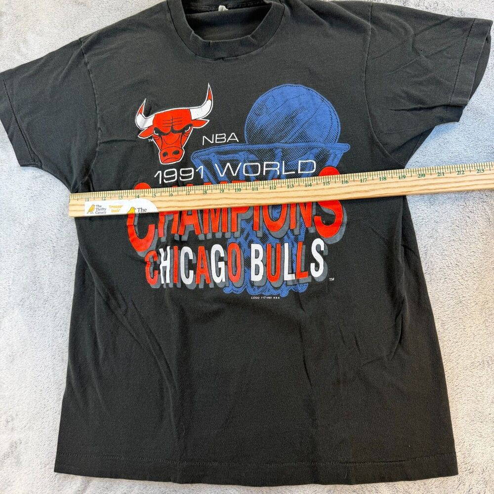 Chicago Bulls Screen Stars T-Shirt Men XL 1991 NBA World Champion Vintage Single - Picture 6 of 12